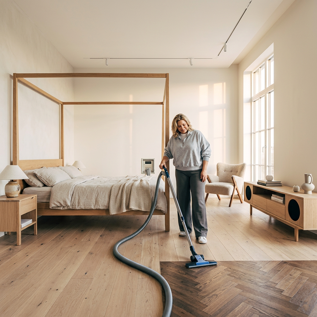 Vacuuming with a central system